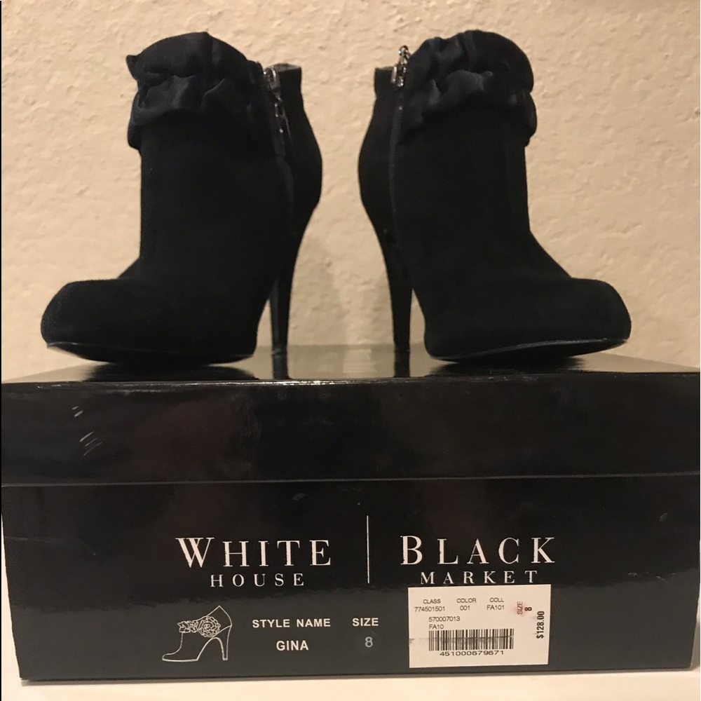 Whte Hse Blck Mkt Blk Suede Dress Pumps Style Gina